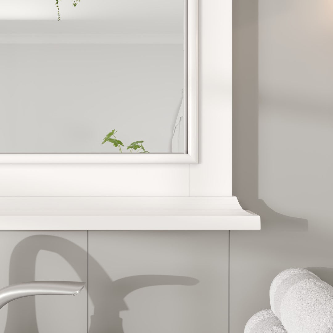 Eviva Elite Stamford 36" x 36" Rectangular White Wooden Framed Mirror