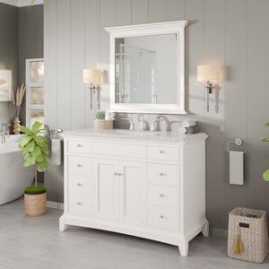 Eviva Elite Stamford 36" x 36" Rectangular White Wooden Framed Mirror