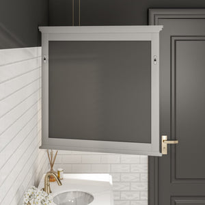 Eviva Elite Stamford 36" x 36" Rectangular Gray Wooden Framed Mirror