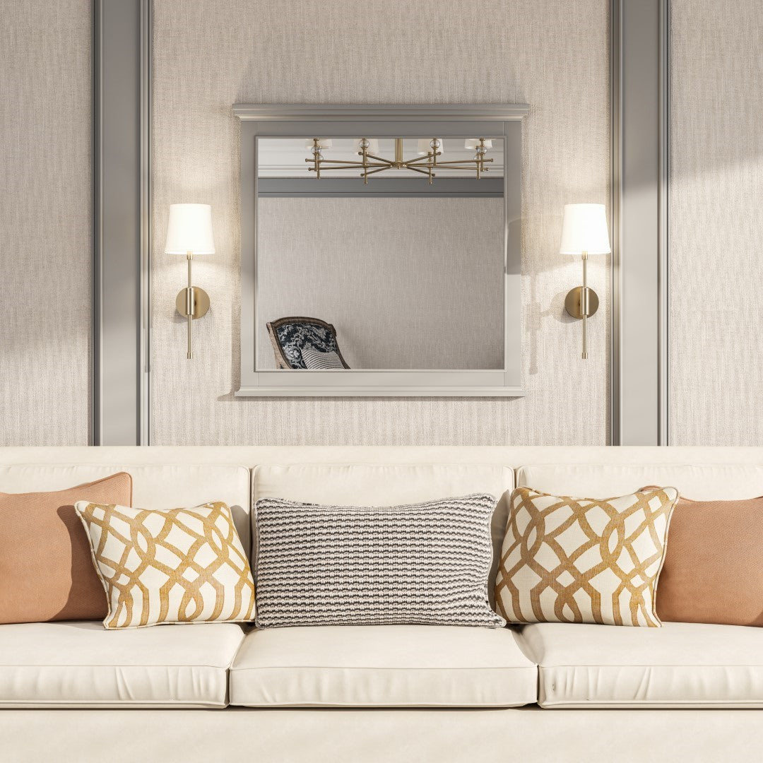 Eviva Elite Stamford 36" x 36" Rectangular Gray Wooden Framed Mirror