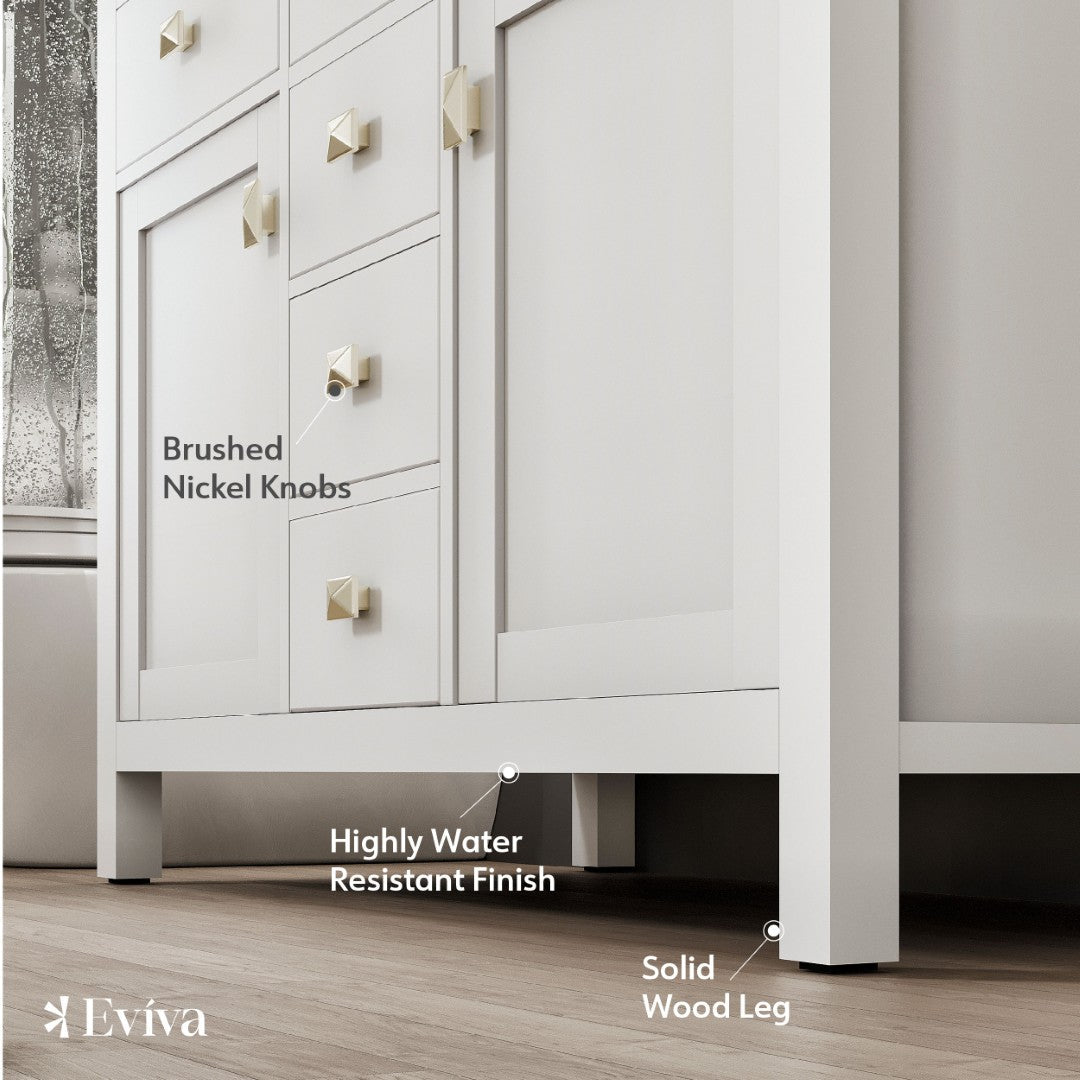 Artemis 48 in. White Double Sink  Bath Vanity with Engineered Top and Undermount Porcelain Sinks