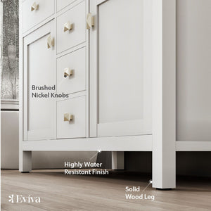 Artemis 48 in. White Double Sink  Bath Vanity with Engineered Top and Undermount Porcelain Sinks