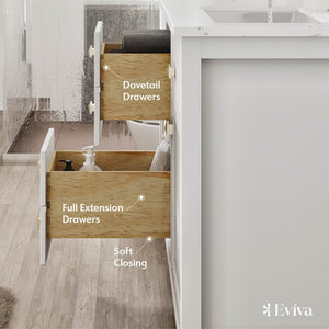 Artemis 48 in. White Double Sink  Bath Vanity with Engineered Top and Undermount Porcelain Sinks