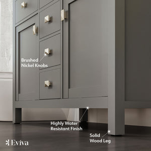 Artemis 48 in. Gray Double Sink  Bath Vanity with Engineered Top and Undermount Porcelain Sinks