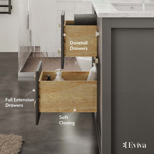 Artemis 48 in. Gray Double Sink  Bath Vanity with Engineered Top and Undermount Porcelain Sinks