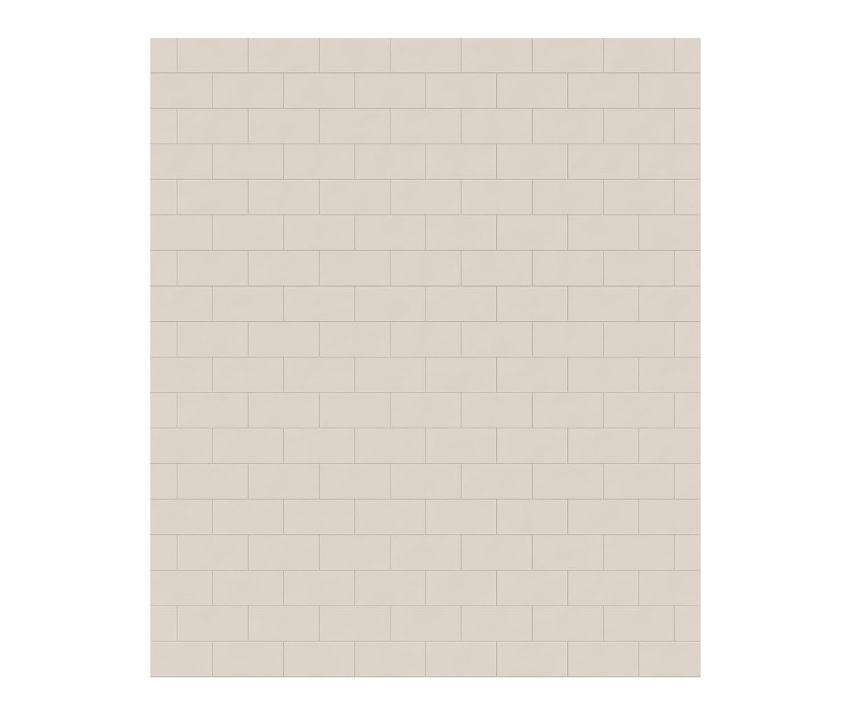 Swanstone MTMK-7262-1 62 x 72 Swanstone Metro Subway Tile Glue up Bathtub and Shower Single Wall Panel in Tahiti White MTMK7262.011