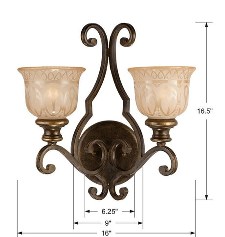 Norwalk 2 Light Bronze Umber Sconce 7402-BU