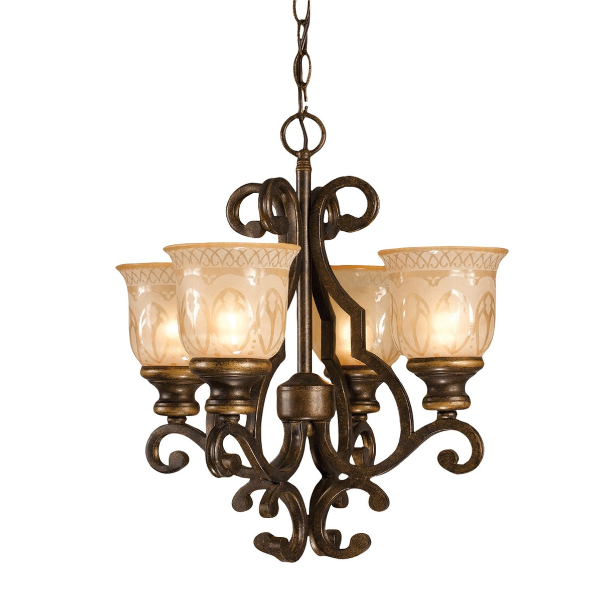 Norwalk 4 Light Bronze Umber Mini Chandelier 7404-BU