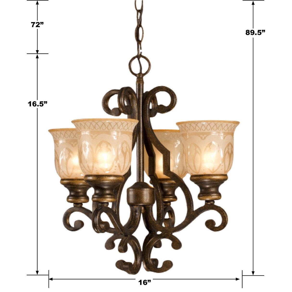 Norwalk 4 Light Bronze Umber Mini Chandelier 7404-BU