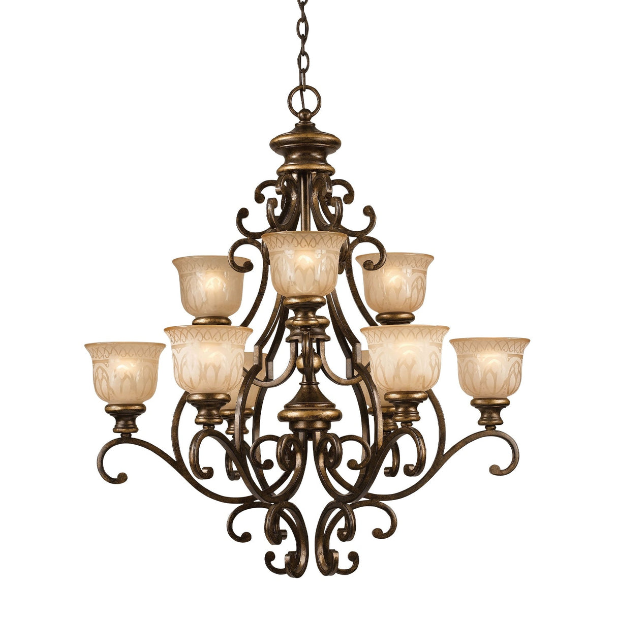 Norwalk 9 Light Bronze Umber Chandelier 7409-BU