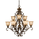 Norwalk 9 Light Bronze Umber Chandelier 7409-BU