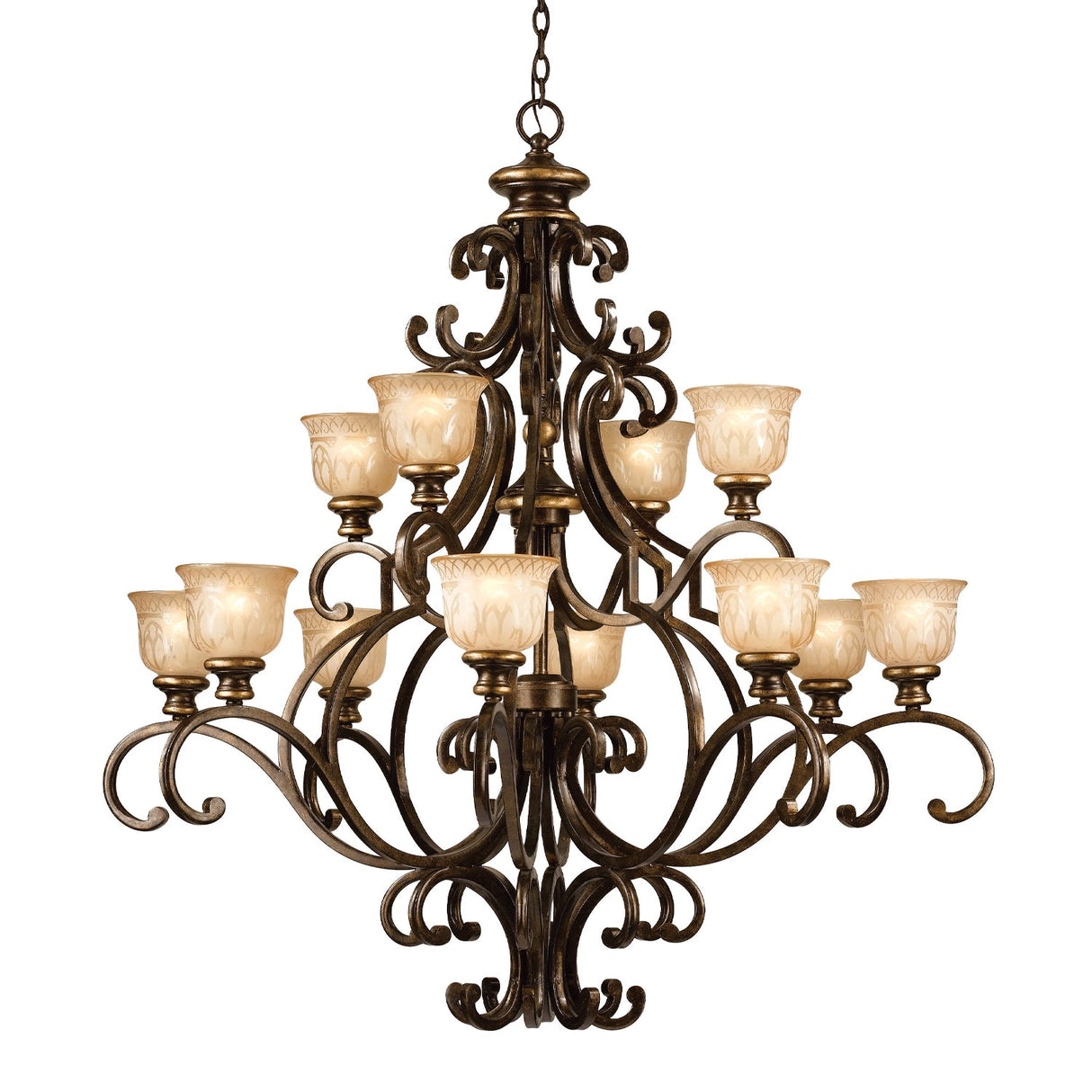 Norwalk 12 Light Bronze Umber Chandelier 7412-BU