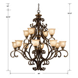 Norwalk 12 Light Bronze Umber Chandelier 7412-BU