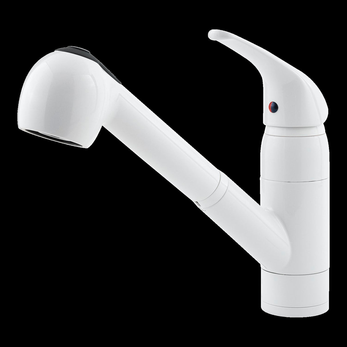Pfirst Series 1-Handle Pull-Out Kitchen Faucet in White