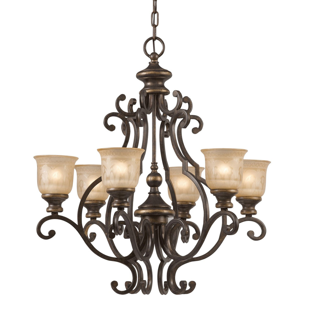 Norwalk 6 Light Bronze Umber Chandelier 7416-BU