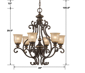 Norwalk 6 Light Bronze Umber Chandelier 7416-BU