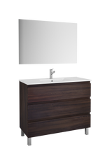 DAX Costa Engineered Wood Vanity Cabinet and Porcelain Basin, Wenge and Onyx DAX-COS014013-ONX
