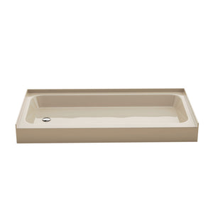 Voltaire 60 x 30 Shower Pan Base with Left Drain in Glossy Bisque
