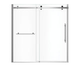 MAAX 138485-900-350-000 Vela 56 ½-59 x 59 in. 8 mm Sliding Tub Door with Towel Bar for Alcove Installation with Clear glass in Chrome and Matte Black