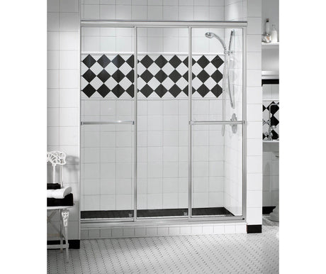 MAAX 138291-900-084-000 Triple Plus 46-48 x 69 in. Sliding Shower Door for Alcove Installation with Clear glass in Chrome