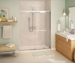 MAAX 135675-900-084-000 Aura SC 55-59 in. x 71 in. 8 mm Bypass Shower Door for Alcove Installation with Clear glass in Chrome