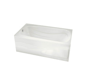 MAAX 102201-L-097-001 Tenderness 6032 Acrylic Alcove Left-Hand Drain Combined Whirlpool & Aeroeffect Bathtub in White
