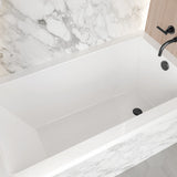 Voltaire 54 in x 30 in Acrylic Glossy White, Alcove, Integral Right-Hand Drain, Bathtub