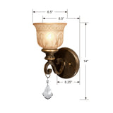 Norwalk 1 Light Swarovski Strass Crystal Bronze Umber Sconce 7501-BU-CL-S