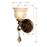 Norwalk 1 Light Swarovski Strass Crystal Bronze Umber Sconce 7501-BU-CL-S