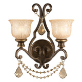 Norwalk 2 Light Golden Teak Swarovski Strass Crystal Bronze Umber Sconce 7502-BU-GT-S