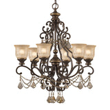 Norwalk 6 Light Clear Italian Crystal Bronze Umber Chandelier 7516-BU-CL-I