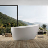 DAX Acrylic Oval Freestanding Acrylic Bathtub, 67", Glossy White BT-8099