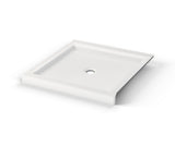 MAAX 410000-540-001-000 B3Round 3636 Acrylic Corner Left or Right Shower Base in White with Anti-slip Bottom with Center Drain