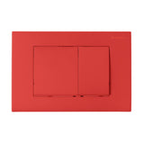 Wall Mount Dual Flush Actuator Plate with Square Push Buttons in Matte Red