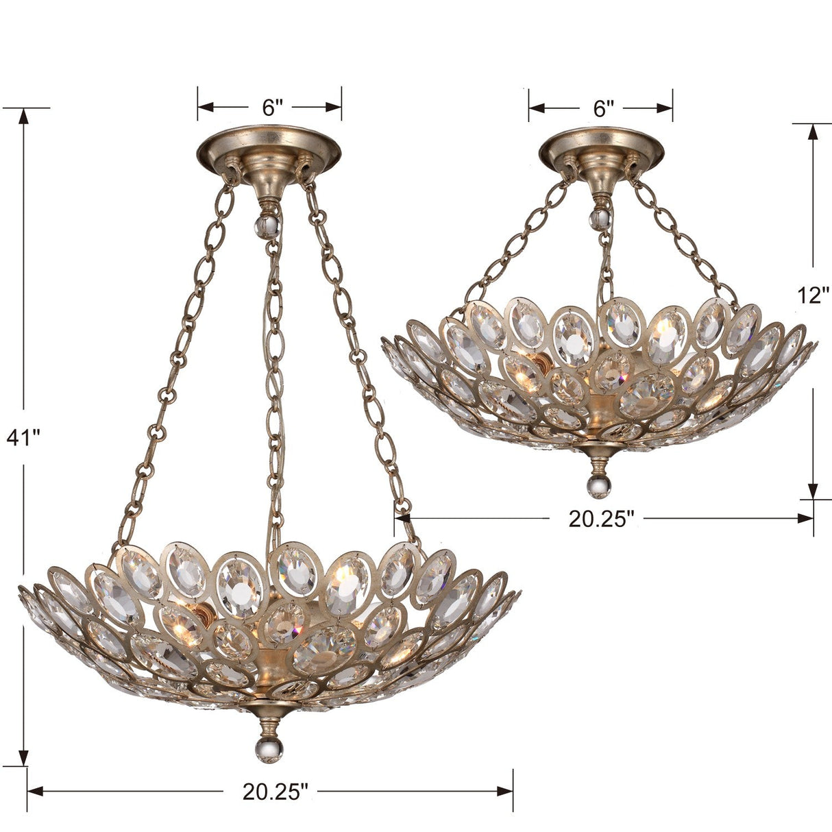 Sterling 3 Light Distressed Twilight Chandelier 7584-DT