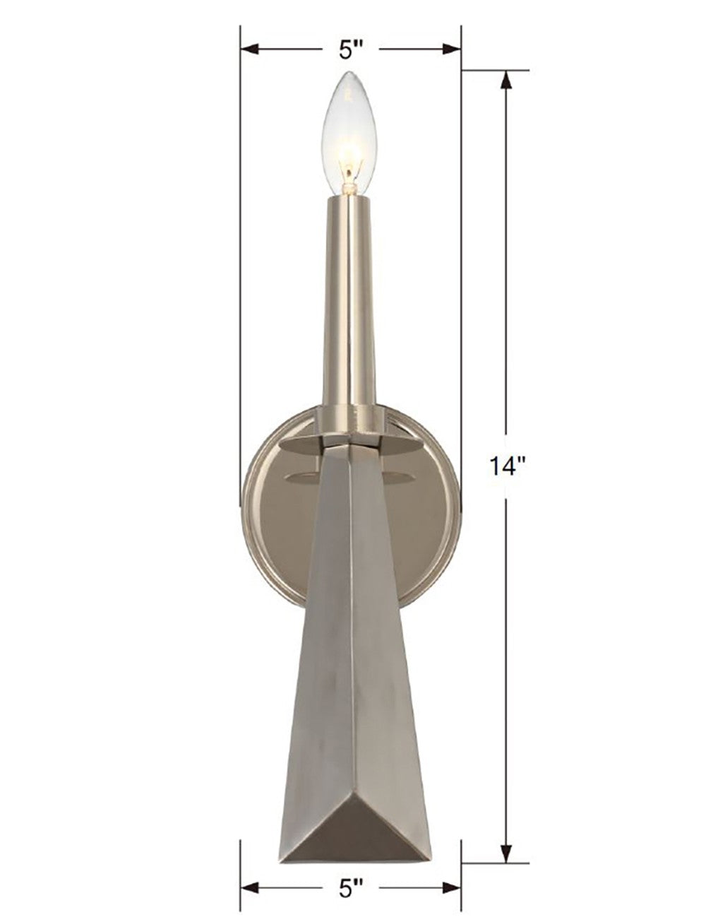 Palmer 1 Light Polished Nickel Sconce 7591-PN