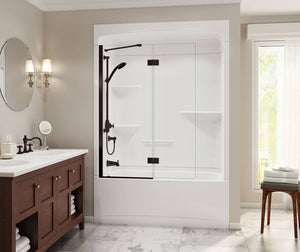 MAAX 105916-SR-000-001 Camelia TSR-6032 Acrylic Alcove Right-Hand Drain Three-Piece Tub Shower in White