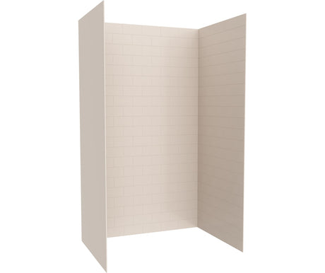 Swanstone MTMK84-3450 34 x 50 x 84 Swanstone Metro Subway Tile Glue up Shower Wall Kit in Tahiti White MTMK843450.011