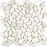 Anatolia Tile Zen Serenity Ivory Flat Matte Pebble Mosaics. 1 Sheet = 1 Sq. Ft. 5001-0223-0 (76-462) Serenity Ivory Flat Pebble - premium natural stone mosaic tile from Anatolia Tile, available at PoshHaus showroom in Keene, NH