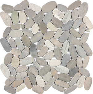 Anatolia Tile Zen Vitality Mica Flat Matte Pebble Mosaics. 1 Sheet = 1 Sq. Ft. 5001-0229-0 (76-464) Vitality Mica Flat Pebble - premium natural stone mosaic tile from Anatolia Tile, available at PoshHaus showroom in Keene, NH