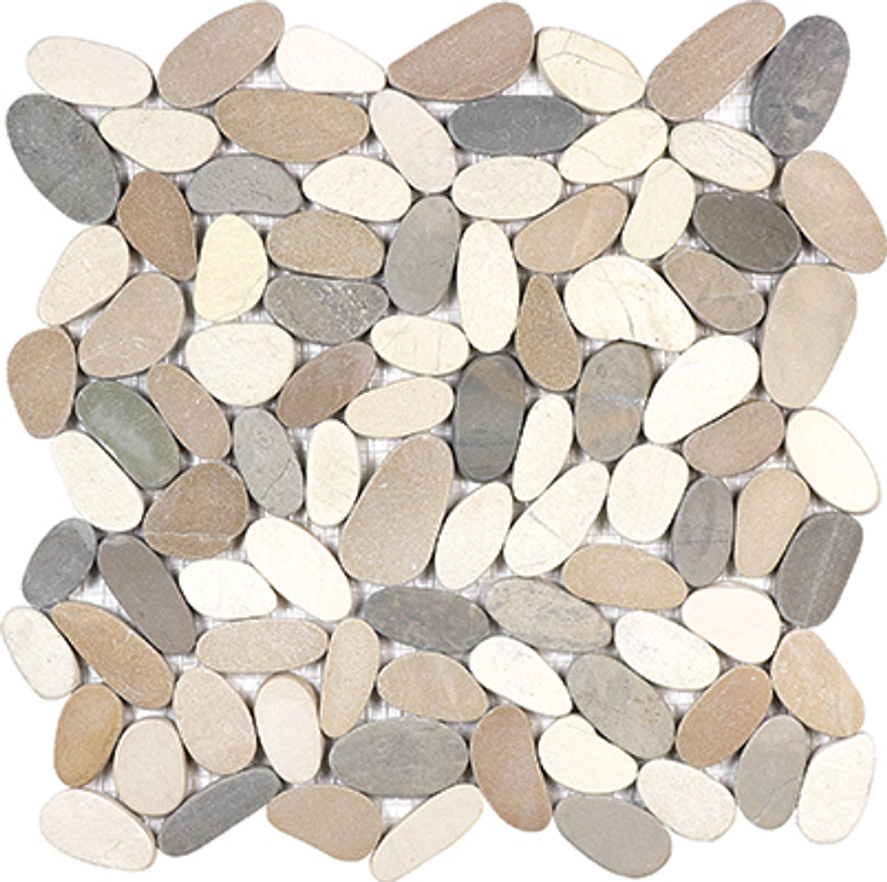 Zen Harmony Warm Blend Flat Matte Pebble Mosaics. 1 Sheet = Sq. Ft. (76-465)