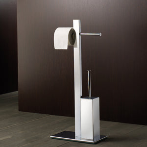Square Chromed Brass Bathroom Butler