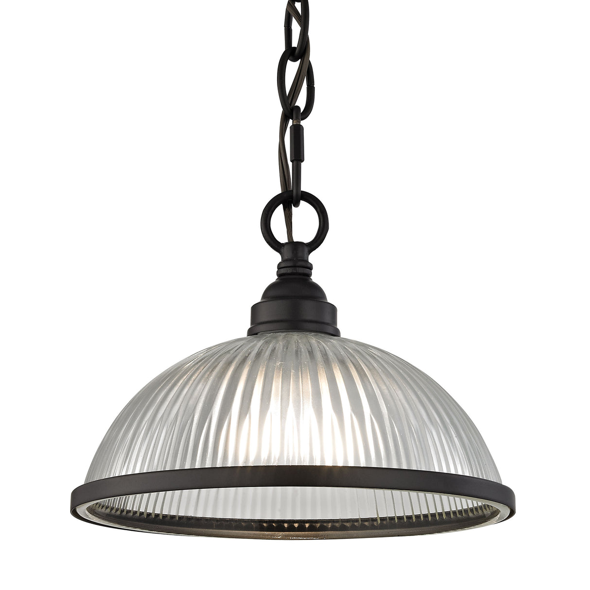 Elk 7661PS/10 Liberty Park 1-Light Flush Mount in Oil Rubbed Bronze with Prismatic Clear Glass