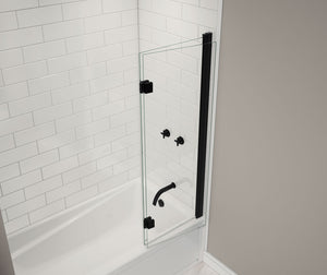 MAAX 138600-900-340-000 Axial Access 42 x 56 in. 6 mm Pivot Tub Screen for Alcove Installation with Clear glass in Matte Black