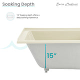 Voltaire 48" X 32" Right-Hand Drain Alcove Bathtub in Bisque