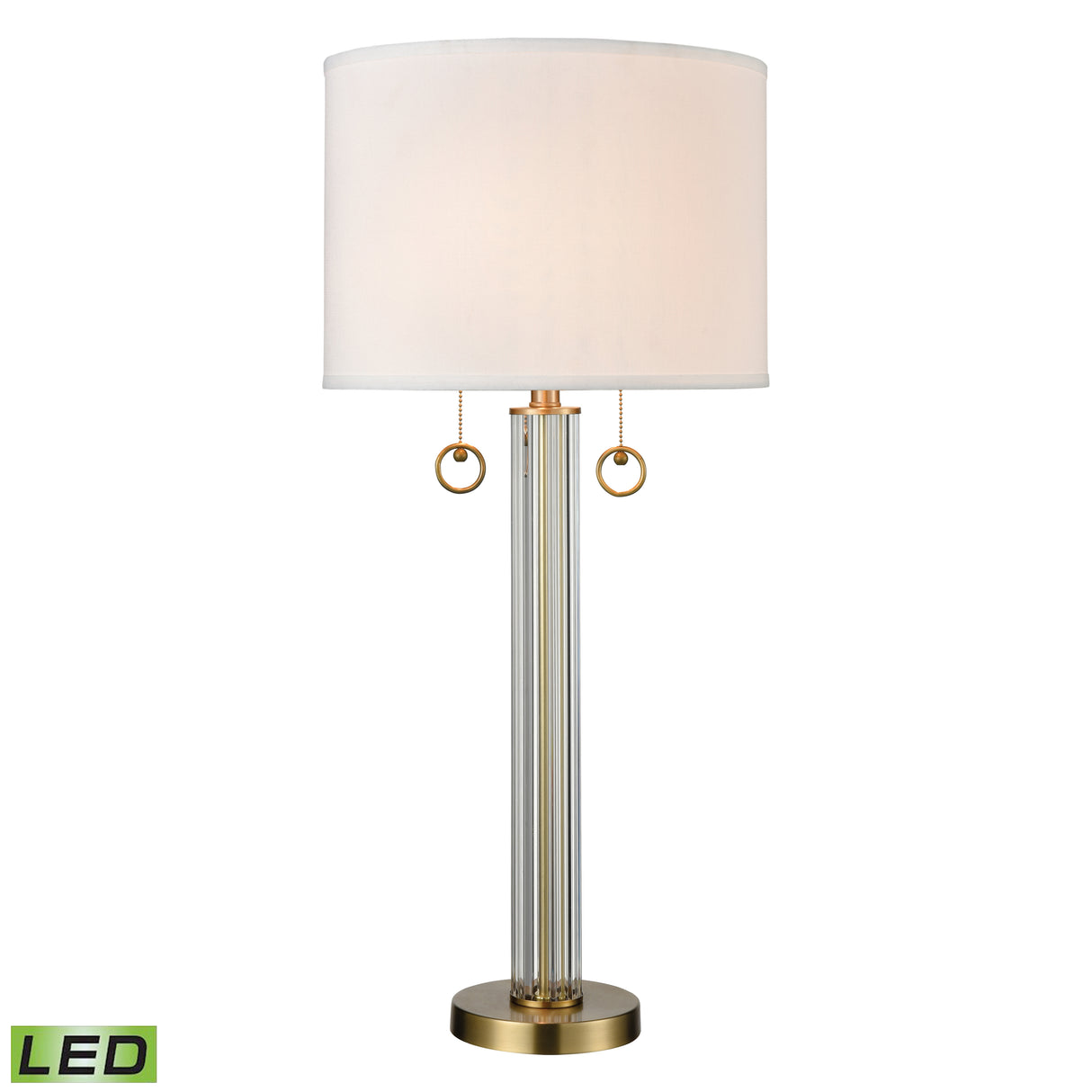 Elk 77143-LED Cannery Row 34'' High 2-Light Table Lamp - Antique Brass - Includes LED Bulbs