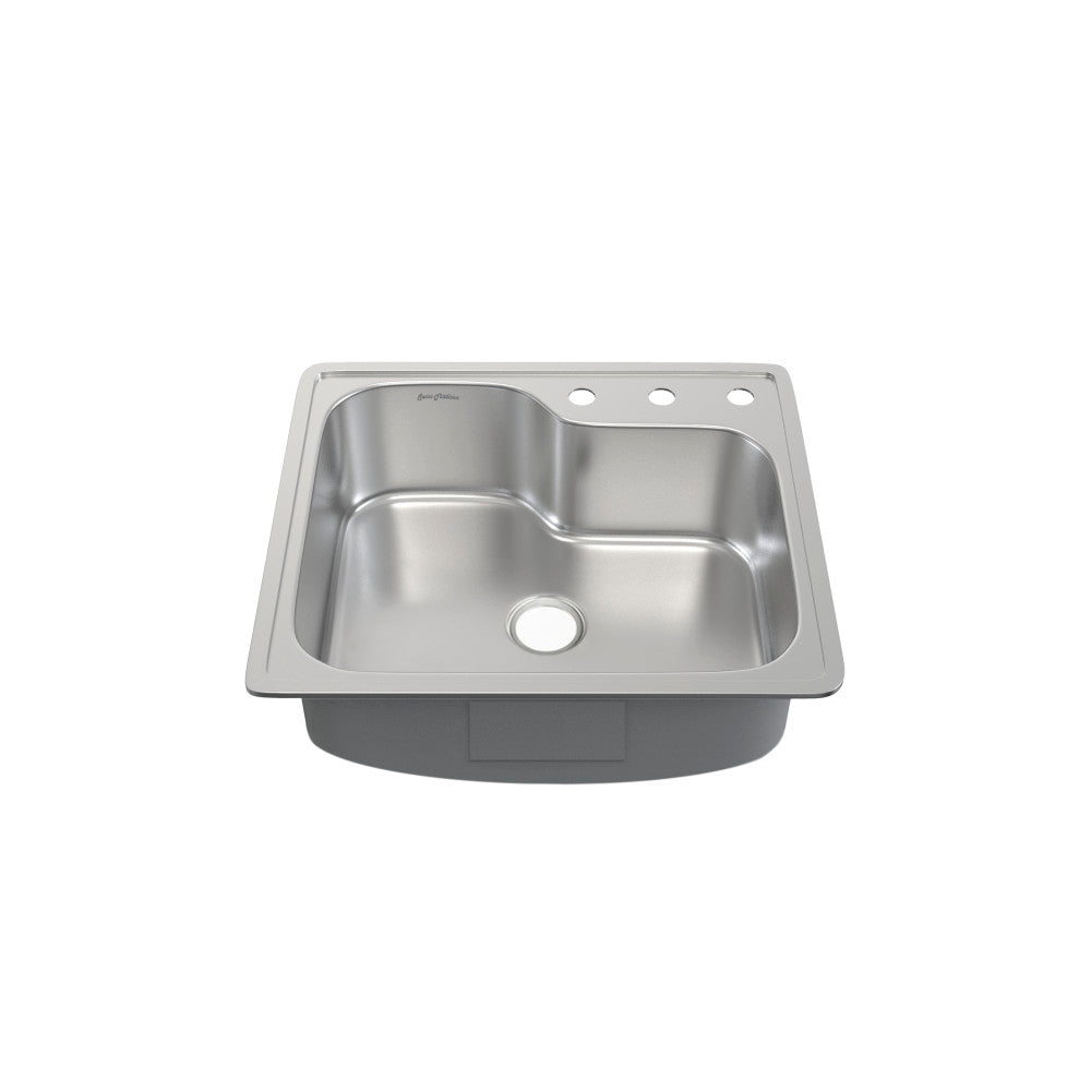 Ouvert 25 x 22 Stainless Steel Single Basin Top-Mount Kitchen Sink