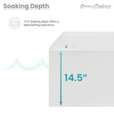 Avancer 60" x 36" Left-Hand Drain Rectangular Alcove Whirlpool Bathtub with Apron