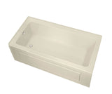 MAAX 106391-L-107-004 Skybox 7236 IF Acrylic Alcove Left-Hand Drain Hydrosens Bathtub in Bone