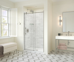 MAAX 137421-900-305-000 Odyssey SC 45-47 ½ x 78in. 8 mm Sliding Shower Door for Alcove Installation with Clear glass in Brushed Nickel